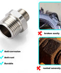 Brass RV Faucet Reducer Adapter One Half To Three Eighths Compression Fitting shown with anti-rust and anti-corrosion features