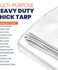 Folded White Extra Heavy Duty 14 Mil Tarp Cover Waterproof UV Resistant Rip Proof Poly Tarpaulin With Reinforced Edges