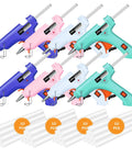 Mini Hot Glue Gun Set Eight Pack With Forty Sticks Multi Color LED Light Easy To Use For Crafts DIY Projects School Arts Class Home Quick Repairs Dope Small Melt Guns