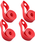 4 Pack Red 20mm PVC Bicycle Rim Strips Tire Liners For Road And Mountain Bikes, rolled and ready for installation.