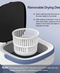 Removable drying basket inside Super Ultra Compact Portable Mini Washing Machine With Rapid Spin Basket, vibrant purple design.