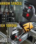 Tough As Nails T-Handle Hex Key Set in use for narrow spaces and high torque applications with dual-material handles.