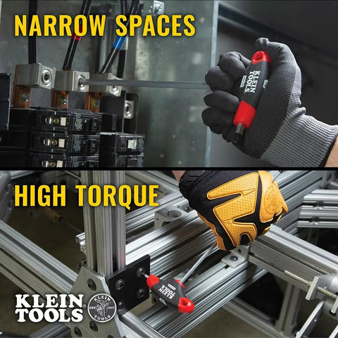 Tough As Nails T-Handle Hex Key Set in use for narrow spaces and high torque applications with dual-material handles.