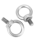 Top Shelf 304 Stainless Steel M12 x 20mm Shoulder Lifting Ring Eye Bolt With Male Thread Five Pack for machinery, close-up view.