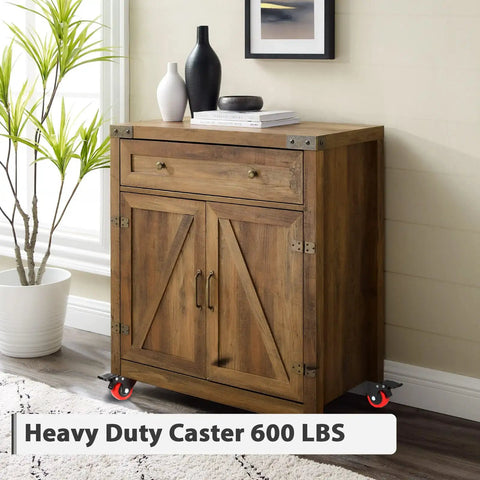 Wooden cabinet on 2 Inch Casters Set Of 4 Heavy Duty Top Plate Caster Wheels With Brake 600 Lbs Dual Locking Furniture Castors