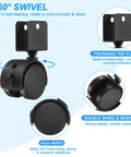 Rock Solid 1.5 Inch Nylon Swivel Casters With Positive Locking Brakes whisper quiet wheels showing swivel, thickened top plate, double wheels design.