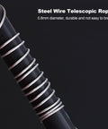 Close-up of steel cable for Heavy Duty Retractable Ham Radio Microphone Holder For Car Use With 25 Inch Steel Cable Two Pack.