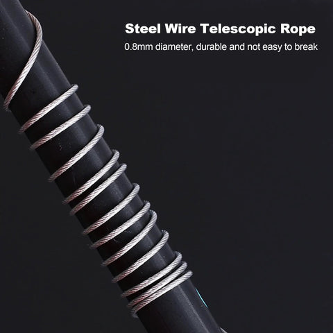 Close-up of steel cable for Heavy Duty Retractable Ham Radio Microphone Holder For Car Use With 25 Inch Steel Cable Two Pack.