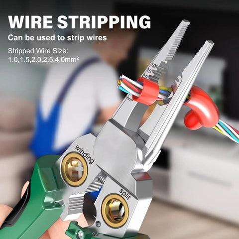 Heavy Duty 18 In 1 Wire Stripper Tool With Voltage Tester And Crimper All In One Cable Cutter Lineman Pliers cutting wires