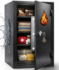 60 Minute Fireproof Safe For Home And Office That Keeps Your Stuff Safe, 23.69 Inch Tall Water And Fire Resistant Safe with open door view