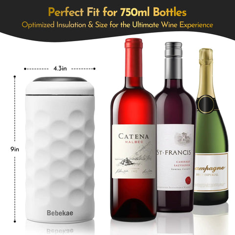 Double Wall Vacuum Insulated Wine Bottle Chiller Keeps Your Sip Dead Froze For Six Hours Skip The Ice Water Drama with three bottles.