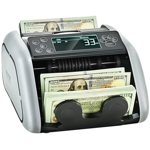 Hella Reliable Money Counter Machine With Legit Counterfeit Detection And Smooth Value Tracking Featuring Ultraviolet And Infrared Sensors Plus No Sweat Batch Sorting For Shop Bosses showing banknotes being counted.