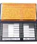 Surface Finish Comparator Set Ra 0.05 To 12.5 Micrometers, 30 hardened steel blocks for tactile and visual roughness checks.