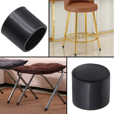 60 Pack Round Rubber End Caps One Half Inch Inner Diameter Vinyl Flexible Bolt Chair Foot Covers shown on bar stools