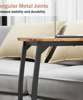 Triangular metal joints on Set Of 2 C Shaped End Tables For Couch With Curved Legs Space Saving Under Sofa Side Tables