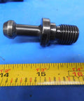 Heavy Duty Cat40 Mas1 Retention Knobs With Coolant Thru 10 Piece Pull Studs Kit visible side view on measuring tape.