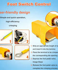 Pneumatic Wire Terminal Crimping Tool With 15 Replaceable Dies For Electrician Projects Handles 0.5 To 16 Square Milli Meters foot switch control image.
