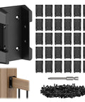 30 Pack Deck Railing Brackets Connectors For 2x4 Wood Posts Angled Railing Kit With Screws No Fuss Easy Install Handrail Stair Fence Rail Bracket Set For Wooden Posts showing brackets, screws, and installation on wood post.