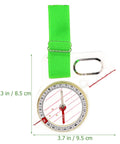 Portable Finger Compass For Hiking And Camping, acrylic navigation tool with green strap, 3.3x3.7 inches, lightweight thumb design