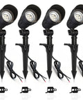Low Voltage LED Landscape Spotlights 12V Garden Lights With Connectors 7.5W 3000K Warm White Outdoor Lights For House Waterproof Yard Light For Trees And Pathways 4 Pack Easy Install Durable Weatherproof