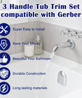 Three Piece Metal Shower Knob Replacement Kit For Price Pfister Verve Tub And Shower Faucets with mounting flange shown installed