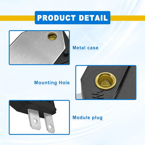 4 Pin Performance Ignition Module For Classic Chevy Pontiac Olds Buick Cars 1974 To 1988 metal case and plug detail