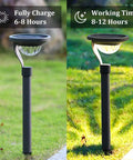 50 Lumen Solar Path Lights 42X Brighter Than Standard Garden Lighting Matte Black 4 Pack For Lawn Patio Yard Driveway