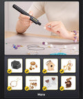 Person using K2 Nano Power Drill Kit for DIY Projects with 20 Bits and 800mAh Rechargeable Battery for jewelry making
