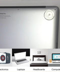 Laptop with clear round bumper pad from Clear Adhesive Bumpers Set Of 23 Square And Round Protective Pads For Glass Tables And Picture Frames Self Stick Made In USA Prevent Scratches And Slips On Furniture Feet And Protect Surfaces From Wear And Noise.