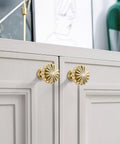 Gold Cabinet Knobs 10 Pack For Kitchen Cabinets And Dresser Drawers, zinc alloy brushed brass hardware with floral design