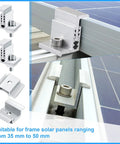 Aluminum Solar Panel Mid Clamps and Adjustable End Clamps With Mounting Brackets, 1.06 Inch Size, Fits 32–50 mm Rails, 28-Piece Set