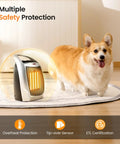 Compact Ceramic Space Heater with Adjustable Thermostat And Overheat Protection, portable with ETL listed safety.