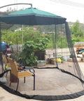 Black Patio Umbrella Mosquito Net With Double Zipper Door And Durable Polyester Mesh Screen for outdoor use on patio