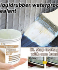 Invisible Waterproof Sealant And Liquid Rubber Coating That Keeps Your Surface Bone Dry Through Sweltering Days And Icy Nights With Zero Hassle While Curing To A Crisp Clear Finish Anyone Can Trust applied with a brush on a tiled surface.