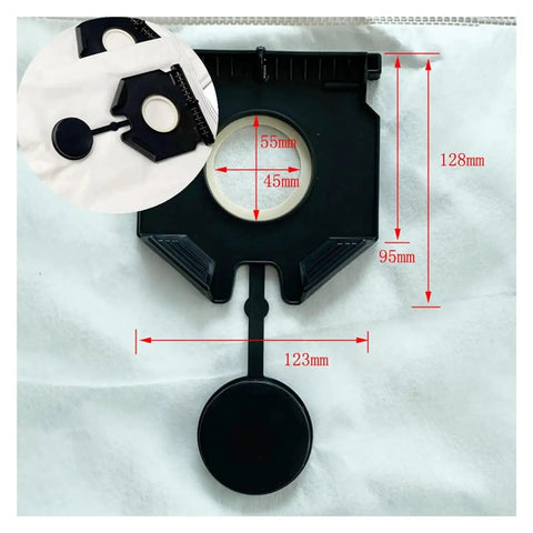 Fleece Filter Dust Bags For NT 30/1 Series Vacuum Replacement Part 2.889-154.0 with measurements on white surface