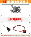Hydraulic Disc Brake Caliper Kit For Mini Bikes with 80mm Rear Rotor, includes caliper, bracket, master cylinder, and mount.