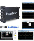 4 Channel Oscilloscope Kit With 70 MHz Bandwidth And 1 GSa Per Second Sampling, 23 Piece Pro Grade Set, software interface