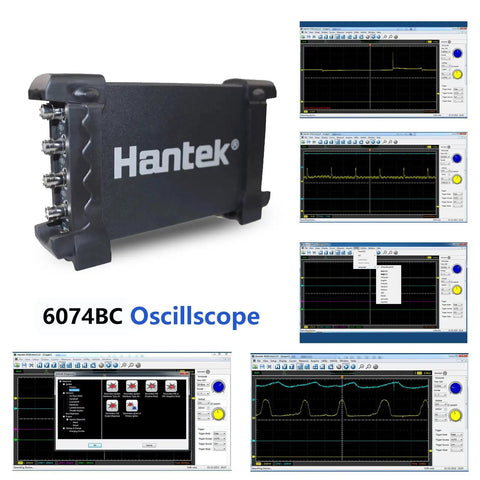 4 Channel Oscilloscope Kit With 70 MHz Bandwidth And 1 GSa Per Second Sampling, 23 Piece Pro Grade Set, software interface