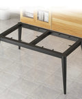 Heavy Duty Industrial Metal Table Legs Rock Solid Rectangular Steel Base with anti-slip pads in a home setting.