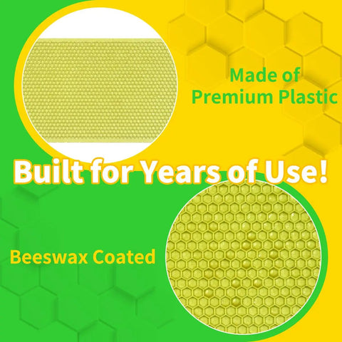 20 Pack Waxed Coated Beehive Foundation Sheets For Beekeeping Five And Five Eighths Inch Plastic Honeycomb Frames Green Medium Super Hive Foundation With Durable Warp Resistant Core And Dope Value Replacement Sheets For Uninterrupted Honey Production