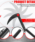 Beefy 29 To 48 Inch Adjustable Pry Bar With 180 Degree Rotating Head, heavy-duty carbon steel construction, shown with details.