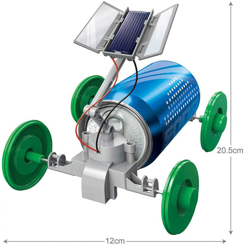 Green Solar Rover Kit For Kids DIY STEAM Science Project To Build Your Own Solar Powered Rover From A Recycled Can Ages Five And Up Hands On Learning Toy For Boys And Girls, 12cm long
