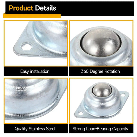Heavy Duty 30 Piece 5/8 Inch Galvanized Steel Ball Transfer Units Offering 360 Degree Free Spin Smooth Operator Design close-up details of construction