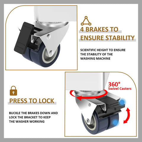 Mobile Fridge Stand Base With Wheels showing lockable swivel casters for adjustable furniture dolly and reinforced lift.