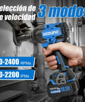 Built Damn Tough Brushless Cordless Impact Wrench 1000Nm Heavy Duty Power Half Inch Drive Kit, hand-held by user.