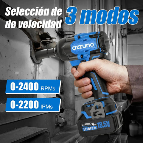 Built Damn Tough Brushless Cordless Impact Wrench 1000Nm Heavy Duty Power Half Inch Drive Kit, hand-held by user.