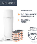 Registry Gift Set Includes Complete Diaper Pail With Foot Pedal Odor Control System 8 Refill Bags And 1 Carbon Filter Perfect Starter Kit