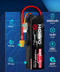 4S LiPo Battery Pack 14.8V 6500mAh 130C RC Power with XT60 Plug