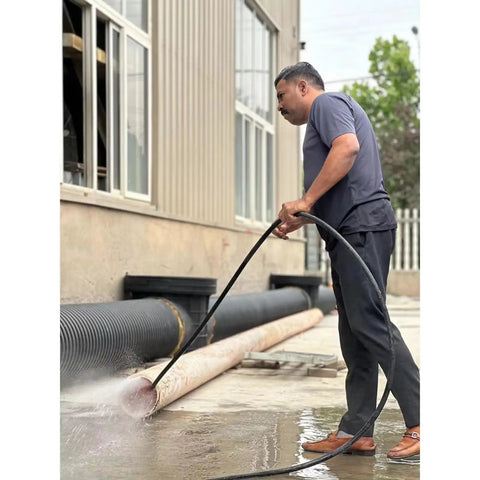 Person using Industrial Heavy Duty Drain Cleaner With 120m Hose For Sewer Cleaning Pipe Cleaning System Blockage Removal