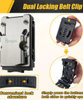 Drill Belt Clip Holster for Cordless Drill Driver and Tape Measure Quick Access on Belt, dual locking mechanism details